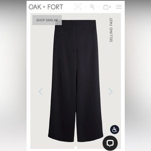 Oak + Fort Satin Crepe Wide Leg Pant